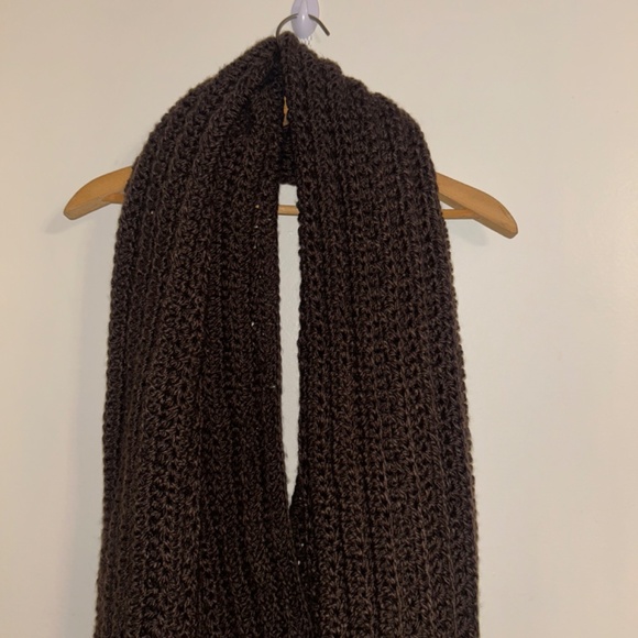 Handmade Crochet Scarf / Shawl — Dark Chocolate Brown - Picture 3 of 3